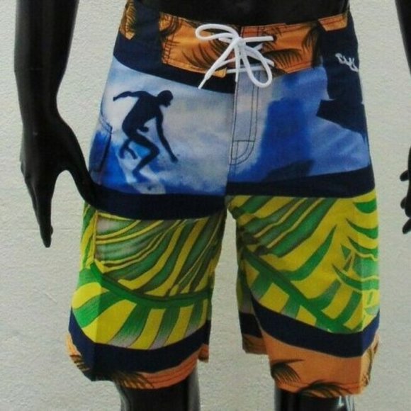 NWT SURF SUMMER BEACH MEN'S SWIMWEAR TRUNKS SWIMMING BOARD SHORTS SIZE S - Picture 2 of 4